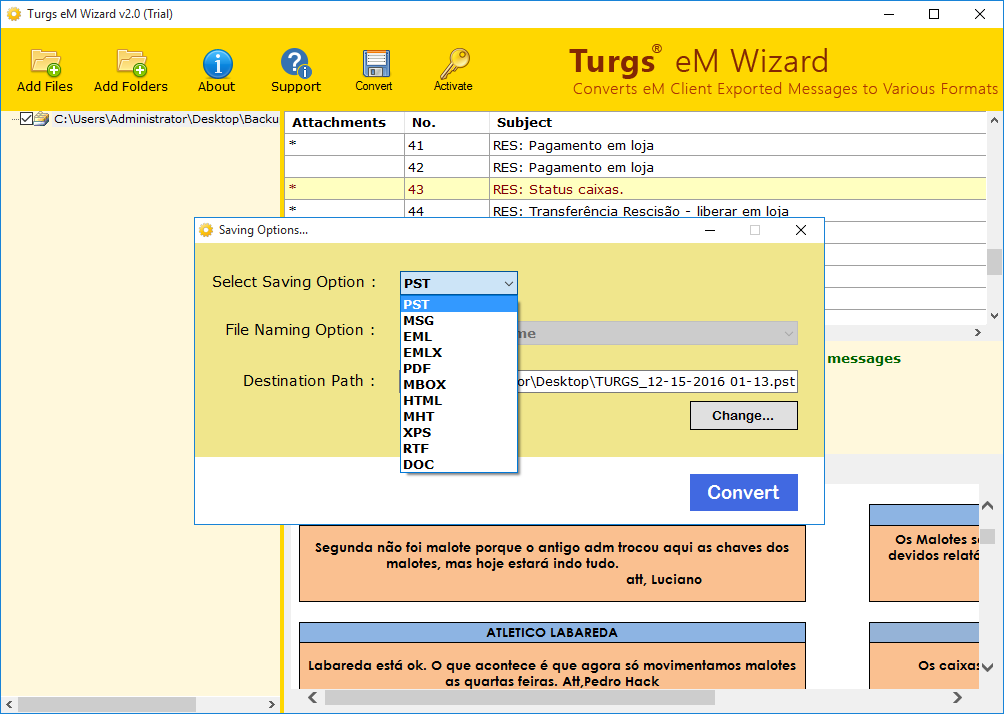 Check Preview and Select File Saving Option